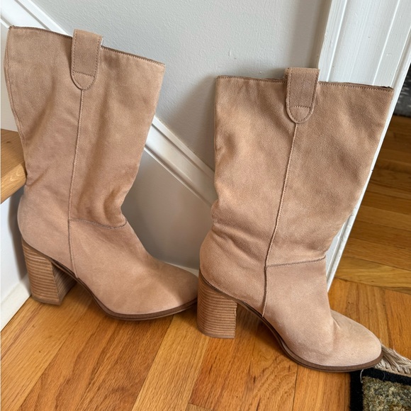 Oasis Society Tan Faux Suede Mid High Boots - Picture 6 of 10